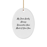 Aunty Gifts, Inspirational Quotes, Oval Ornament, Gifts from Family, for Aunty, Christmas Unique Gifts - Image 1